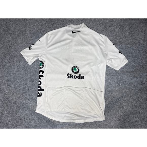 Nike Skoda Le Tour De France 2009 White Cycling Jersey Made in Italy Men's Sz L - Picture 3 of 7